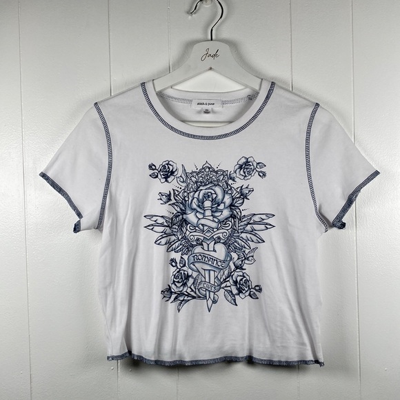 stitch & pine Tops - Y2K Cropped Baby Tee